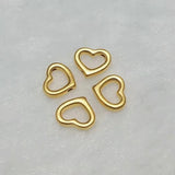Real 24K Yellow Pendant Luck Heart Smooth Bead