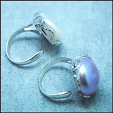 Men's Adjustable Pearl Ring for Wedding or Party