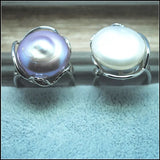 Men's Adjustable Pearl Ring for Wedding or Party