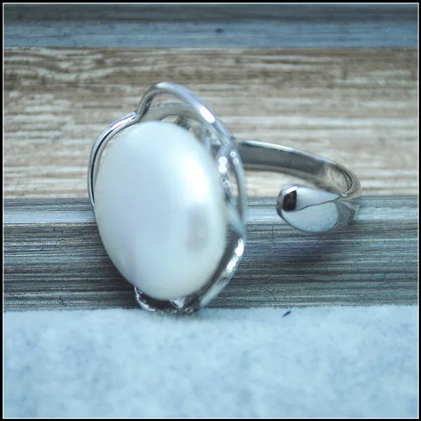 Men's Adjustable Pearl Ring for Wedding or Party
