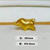 24Kt 3D Yellow Fu Cow Bead 0.1-0.2g 11*4.8mm Pendant