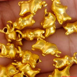 24Kt 3D Yellow Fu Cow Bead 0.1-0.2g 11*4.8mm Pendant