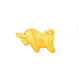 24Kt Yellow Pendant Women Fu Cow Bead 0.1-0.2g 11*6.2*1.6mm