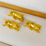24Kt 3D Yellow Fu Cow Bead 0.1-0.2g 11*4.8mm Pendant