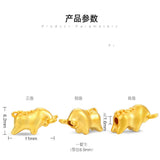 24Kt Yellow Pendant Women Fu Cow Bead 0.1-0.2g 11*6.2*1.6mm