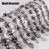 Surgical Steel Skeleton Cross Cuban Bracelet Hip Hop Skull Unisex Jewelry