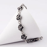 Surgical Steel Skeleton Cross Cuban Bracelet Hip Hop Skull Unisex Jewelry