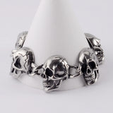 Surgical Steel Skeleton Cross Cuban Bracelet Hip Hop Skull Unisex Jewelry
