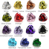 Set of 15 Heart Shape CZ Stones 4-10mm