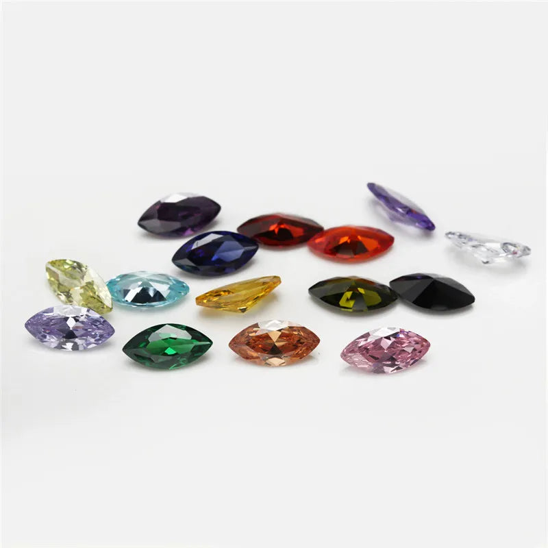 15pcs 4x4mm-10x10mm Marquise CZ Stones