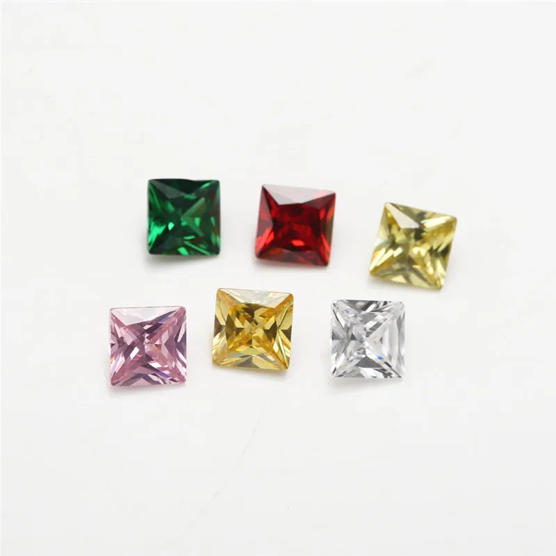 15pcs 4-10mm Square CZ Stone Loose Cubic Zirconia