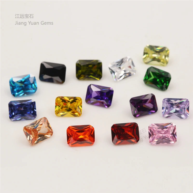 15PCS Octangle Shape CZ Stone Mix Size 4-12mm Loose Cubic Zirconia
