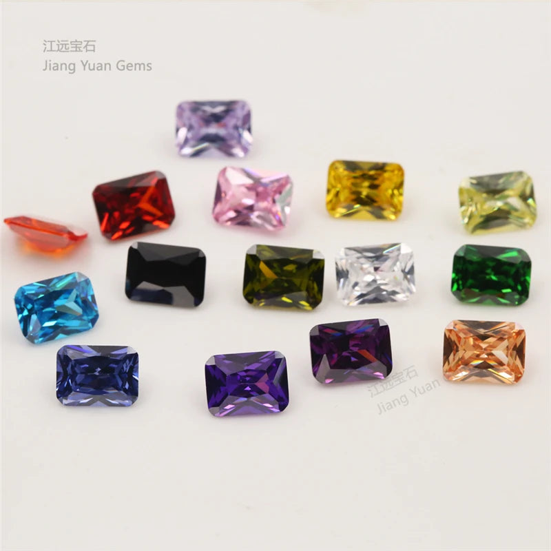 15PCS Octangle Shape CZ Stone Mix Size 4-12mm Loose Cubic Zirconia
