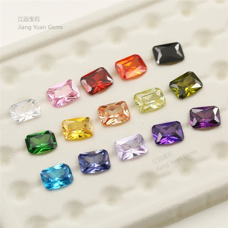 15PCS Octangle Shape CZ Stone Mix Size 4-12mm Loose Cubic Zirconia