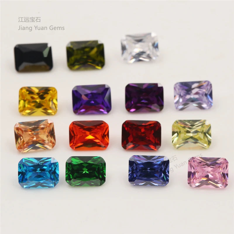 15PCS Octangle Shape CZ Stone Mix Size 4-12mm Loose Cubic Zirconia