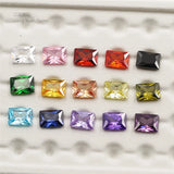 15pcs 4x6mm~10x12mm Rectangle Loose Cubic Zirconia Stone