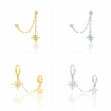 925 Sterling Silver Snowflake Zircon Drop Earrings