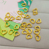 24K Yellow Heart Pendant 3D Lucky Charm Necklace Woman Girl Gift