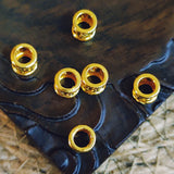 24K Yellow Pendant 3D Six-word Tube Bead 0.1-0.15g