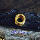 24K Yellow Pendant 3D Six-word Tube Bead 0.1-0.15g