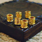 24K Yellow Pendant 3D Six-word Tube Bead 0.1-0.15g