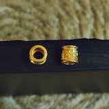24K Yellow Pendant 3D Six-word Tube Bead 0.1-0.15g