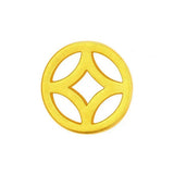 1PCS 999 24k Yellow Bead Lucky DIY Bracelet Ring Necklace 8mm Coin Pendant