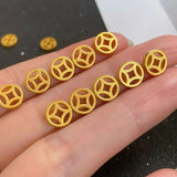 1PCS 999 24k Yellow Bead Lucky DIY Bracelet Ring Necklace 8mm Coin Pendant