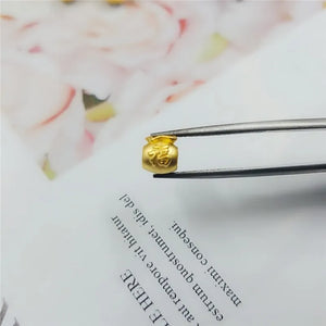 24K Yellow Bead 3D Hard 999 Pure Mini Bag Bead Lucky Money Transfer Bead Pendant