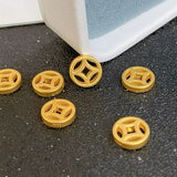 Real 24K Yellow 999 Pure Mini Coin Bead Lucky Transfer Bead Pendant