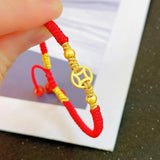 Real 24K Yellow 999 Pure Mini Coin Bead Lucky Transfer Bead Pendant