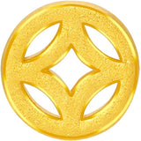 Real 24K Yellow 999 Pure Mini Coin Bead Lucky Transfer Bead Pendant