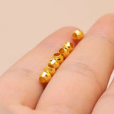 1PCS 24K Yellow Bead Luck Faced Loose Bead 4mmW-6mmW