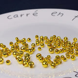 1PCS 24K Yellow Bead Luck Faced Loose Bead 4mmW-6mmW