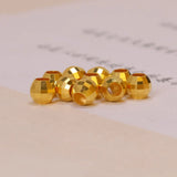 1PCS 24K Yellow Bead Luck Faced Loose Bead 4mmW-6mmW