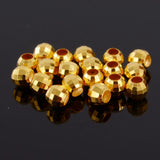 1PCS 24K Yellow Bead Luck Faced Loose Bead 4mmW-6mmW