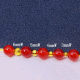 1PCS 24K Yellow Bead Luck Faced Loose Bead 4mmW-6mmW