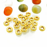 1PCS 24K Yellow Bead Luck Smooth Circle Bead Loose 3.2-6.5mmW