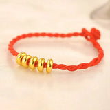 1PCS 24K Yellow Bead Luck Smooth Circle Bead Loose 3.2-6.5mmW