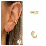 925 Silver Ear Cuff Faux Piercing Clip Earrings for Women