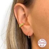 925 Silver Ear Cuff Faux Piercing Clip Earrings for Women