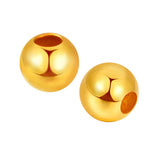 1PCS Real 999 24k Yellow Bead Luck Smooth Loose Bead Pendant 3mm 4mm 5mm 6mm