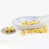 1PCS Real 999 24k Yellow Bead Luck Smooth Loose Bead Pendant 3mm 4mm 5mm 6mm