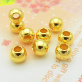 1PCS Real 999 24k Yellow Bead Luck Smooth Loose Bead Pendant 3mm 4mm 5mm 6mm