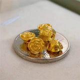 1PCS 24k Yellow Gold 3D Rose Flower Pendant 0.08-0.12g Women Gift