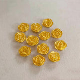 1PCS 24k Yellow Gold 3D Rose Flower Pendant 0.08-0.12g Women Gift