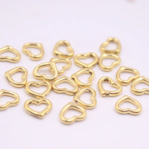 Real 999 24k Yellow Pendant 3D Hollow Loving Heart Small Charm