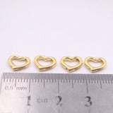 Real 999 24k Yellow Pendant 3D Hollow Loving Heart Small Charm