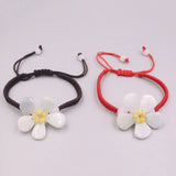 Real Jade Weave Bracelet For Women Lucky Charm Red Rope Flower Jade Luck