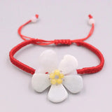 Real Jade Weave Bracelet For Women Lucky Charm Red Rope Flower Jade Luck